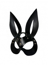 Черная кожаная маска зайки Miss Bunny - БДСМ Арсенал - купить с доставкой в Тюмени