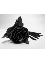 Черная замшевая плеть с розой в рукояти - 40 см. - БДСМ Арсенал - купить с доставкой в Тюмени