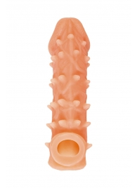 Телесная закрытая насадка с пупырышками Cock Sleeve Size S - 13,8 см. - KOKOS - в Тюмени купить с доставкой
