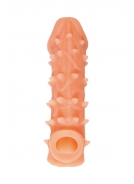 Телесная закрытая насадка с пупырышками Cock Sleeve Size M - 15,6 см. - KOKOS - в Тюмени купить с доставкой