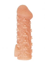 Телесная закрытая насадка с пучками шишечек Cock Sleeve Size S - 13,8 см. - KOKOS - в Тюмени купить с доставкой