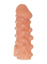 Телесная закрытая насадка с шариками Cock Sleeve Size S - 13,8 см. - KOKOS - в Тюмени купить с доставкой