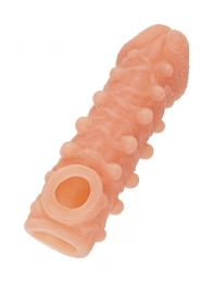 Телесная закрытая насадка с шариками Cock Sleeve Size S - 13,8 см. - KOKOS - в Тюмени купить с доставкой