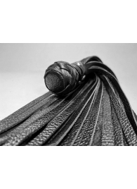 Черная генитальная кожаная плеть - 30 см. - БДСМ Арсенал - купить с доставкой в Тюмени