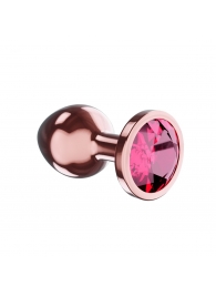 Пробка цвета розового золота с малиновым кристаллом Diamond Ruby Shine S - 7,2 см. - Lola Games - купить с доставкой в Тюмени