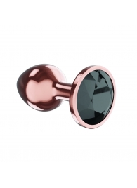 Пробка цвета розового золота с черным кристаллом Diamond Jet Shine L - 8,3 см. - Lola Games - купить с доставкой в Тюмени