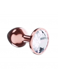 Пробка цвета розового золота с прозрачным кристаллом Diamond Moonstone Shine L - 8,3 см. - Lola Games - купить с доставкой в Тюмени