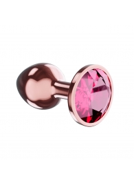 Пробка цвета розового золота с малиновым кристаллом Diamond Ruby Shine L - 8,3 см. - Lola Games - купить с доставкой в Тюмени