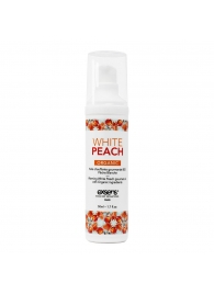 Разогревающее массажное масло Gourmet White Peach Organic с органическими ингредиентами - 50 мл. - Exsens - купить с доставкой в Тюмени