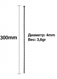 Черный уретральный стимулятор из силикона - 30 см. - Rubber Tech Ltd - купить с доставкой в Тюмени