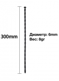 Черный уретральный расширитель - 30 см. - Rubber Tech Ltd - купить с доставкой в Тюмени