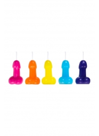 Набор из 10 разноцветных свечей «Мини пенис» - Impirante - купить с доставкой в Тюмени