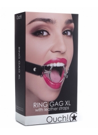Расширяющий кляп Ring Gag XL с чёрными ремешками - Shots Media BV - купить с доставкой в Тюмени