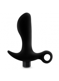 Черный анальный вибратор Silicone Vibrating Prostate Massager 01 - 10,8 см. - Blush Novelties - в Тюмени купить с доставкой