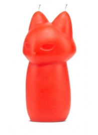 Красная БДСМ-свеча в форме злой кошки Fox Drip Candle - Blush Novelties - купить с доставкой в Тюмени