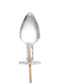 Прозрачный леденец в форме малой анальной пробки со вкусом пина колада - Sosuчki - купить с доставкой в Тюмени