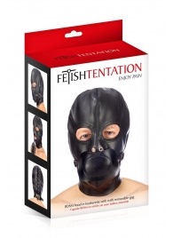 Маска-шлем с прорезями для глаз и регулируемым кляпом - Fetish Tentation - купить с доставкой в Тюмени