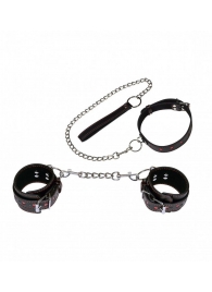 БДСМ-набор с сердечками: ошейник и наручники - Джага-Джага - купить с доставкой в Тюмени
