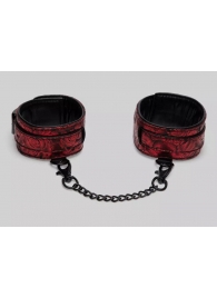 Красно-черные оковы Reversible Faux Leather Ankle Cuffs - Fifty Shades of Grey - купить с доставкой в Тюмени