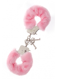 Металлические наручники с розовой меховой опушкой METAL HANDCUFF WITH PLUSH PINK - Dream Toys - купить с доставкой в Тюмени