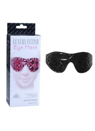 Чёрная кожаная маска на глаза с геометрическим узором - Erokay - купить с доставкой в Тюмени