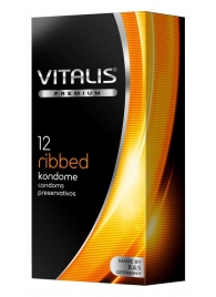 Ребристые презервативы VITALIS PREMIUM ribbed - 12 шт. - Vitalis - купить с доставкой в Тюмени
