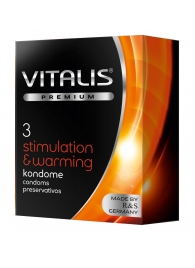 Презервативы VITALIS PREMIUM stimulation   warming с согревающим эффектом - 3 шт. - Vitalis - купить с доставкой в Тюмени