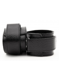 Чёрные кожаные наручники - БДСМ Арсенал - купить с доставкой в Тюмени