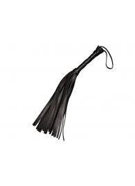 Чёрная кожаная плеть с 22 хвостами - 40 см. - Sitabella - купить с доставкой в Тюмени