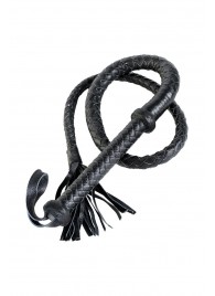 Длинный кожаный кнут с хлопушками на конце - ToyFa - купить с доставкой в Тюмени