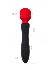 Черно-красный двусторонний вибромассажер Black Red - 21 см. - ToyFa
