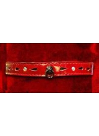 Декоративный красный ошейник со стразами и колечком - Подиум - купить с доставкой в Тюмени