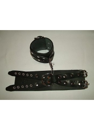Чёрные кожаные наручники  Крест  без подкладки - Подиум - купить с доставкой в Тюмени