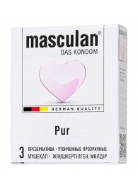 Супертонкие презервативы Masculan Pur - 3 шт. - Masculan - купить с доставкой в Тюмени