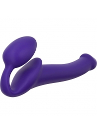 Фиолетовый безремневой страпон Silicone Bendable Strap-On - size S - Strap-on-me - купить с доставкой в Тюмени
