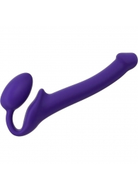 Фиолетовый безремневой страпон Silicone Bendable Strap-On - size S - Strap-on-me - купить с доставкой в Тюмени