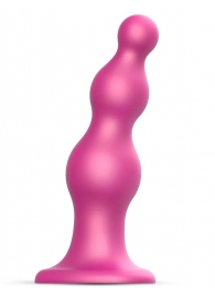 Розовая насадка Strap-On-Me Dildo Plug Beads size S - Strap-on-me - купить с доставкой в Тюмени