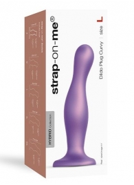 Фиолетовая насадка Strap-On-Me Dildo Plug Curvy size L - Strap-on-me - купить с доставкой в Тюмени