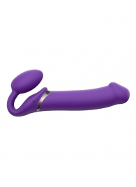 Фиолетовый безремневой вибрострапон Silicone Bendable Strap-On - size XL - Strap-on-me - купить с доставкой в Тюмени