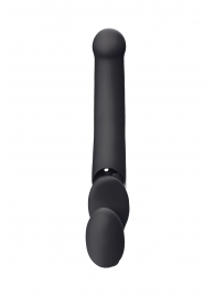 Черный безремневой вибрострапон Silicone Bendable Strap-On - size XL - Strap-on-me - купить с доставкой в Тюмени