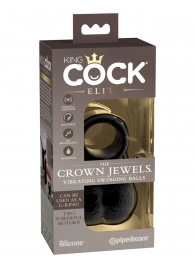 Черная вибронасадка King Cock Ellite The Crown Jewels - Pipedream - в Тюмени купить с доставкой
