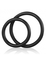 Набор из двух черных силиконовых колец разного диаметра SILICONE COCK RING SET - BlueLine - в Тюмени купить с доставкой