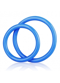 Набор из двух голубых силиконовых колец разного диаметра SILICONE COCK RING SET - BlueLine - в Тюмени купить с доставкой