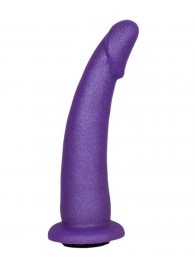 Фиолетовая гладкая изогнутая насадка-плаг - 17 см. - LOVETOY (А-Полимер) - купить с доставкой в Тюмени