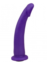 Фиолетовая гладкая изогнутая насадка-плаг - 20 см. - LOVETOY (А-Полимер) - купить с доставкой в Тюмени