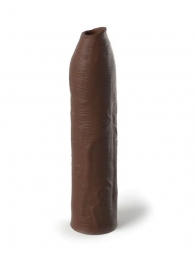 Коричневая насадка-удлинитель Uncut Silicone Penis Enhancer - 17,8 см. - Pipedream - в Тюмени купить с доставкой