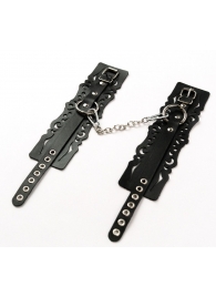 Узорчатые кожаные оковы с регулируемыми ремешками - Crazy Handmade - купить с доставкой в Тюмени