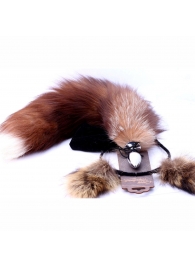 Игровой комплект: серебристая анальная пробка с пушистым хвостом и ободок-ушки - Crazy Handmade - купить с доставкой в Тюмени