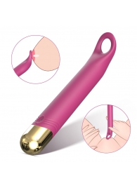 Розовый вибратор с отверстием для стимуляции клитора - 18,2 см. - S-HANDE