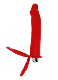 Красная насадка на пенис для двойного проникновения - 19 см. - ToyFa - купить с доставкой в Тюмени